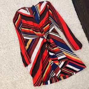 NEW Express Multicolor Print Women's Long Sleeves Dress XS NWT
